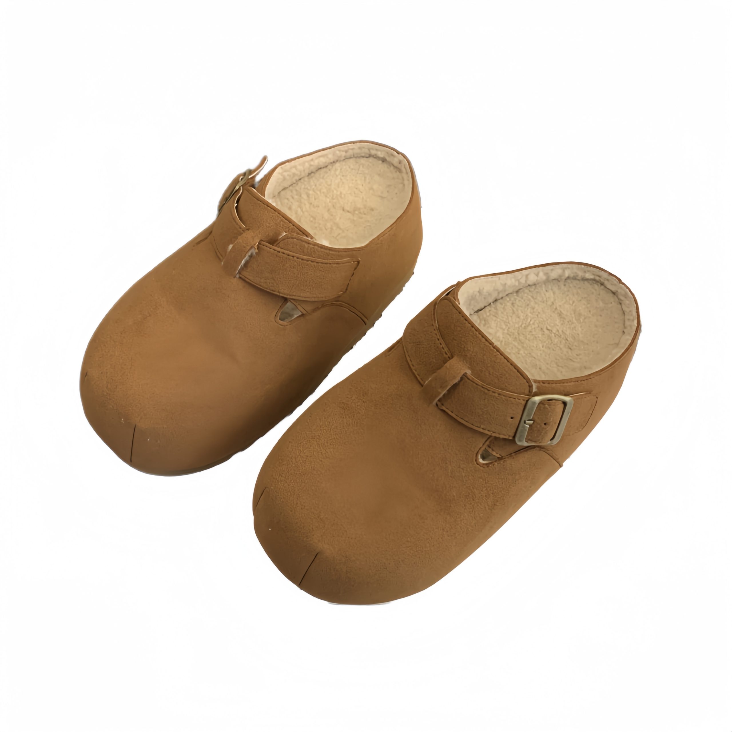 2024 Winter Wool Clog Slippers Thick Sole Platform Slip-On Loafers Buckle Decor Half Height Increase Casual Shoes - Image 5