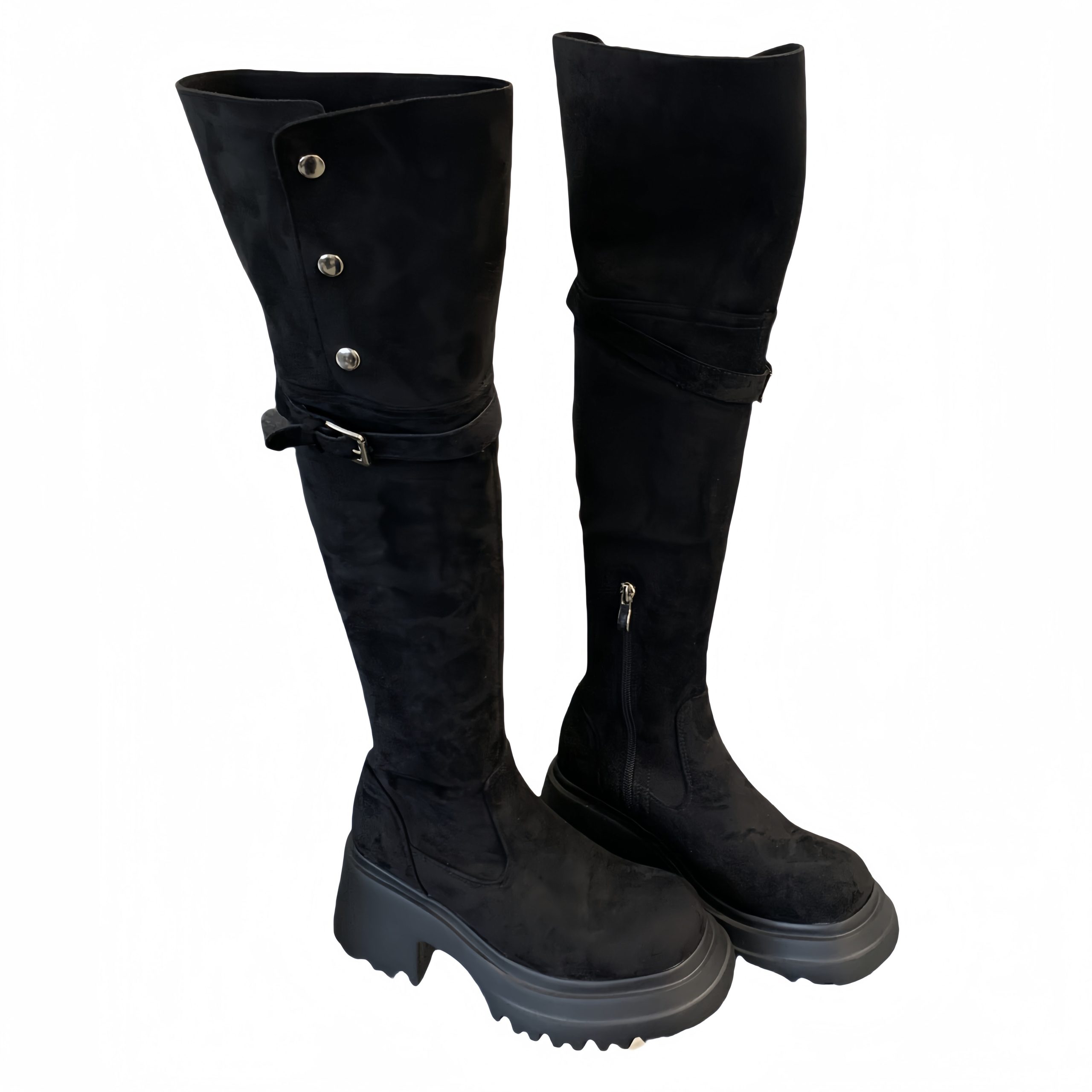 2025 Fashion Two-Way Foldable Thick Sole Over Knee Boots Autumn Winter New - Image 5